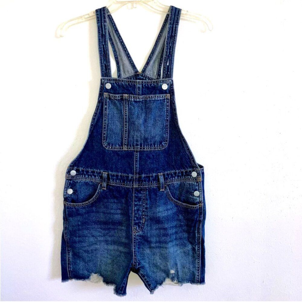 OLD NAVY 100% Cotton Blue Denim Jeans Overalls ShortAlls Ladies XS, Kids XL Romp